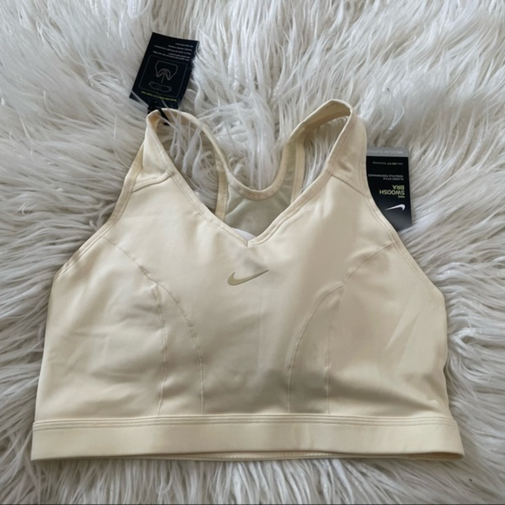 Nike Swoosh bra‎ light yellow size Large medium support NWT